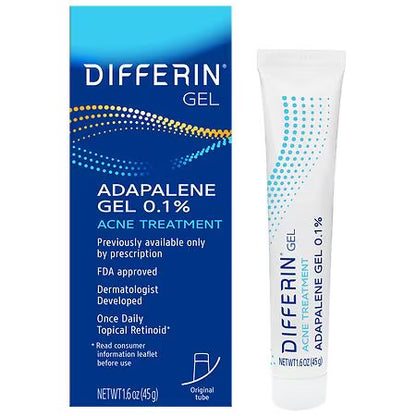 Differin Adapalene Acne Treatment Gel 0.1% Adapalene | 3x Times the Regular-sized 15g Differin | 1.6oz/45g Exp 03/2026