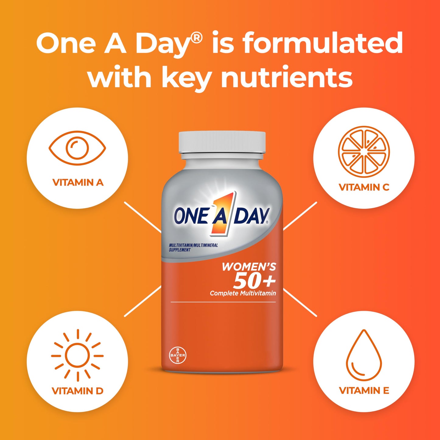 Bayer One a Day® Women's 50+ Multivitamin 100 tablets, Exp 03/2026