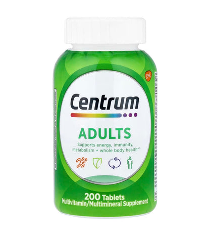 Centrum Adults Multivitamin For Men & Women | Also Helps to Fill Nutrient Gaps for GLP-1 Users | 200 Tablets; Exp 09/2027
