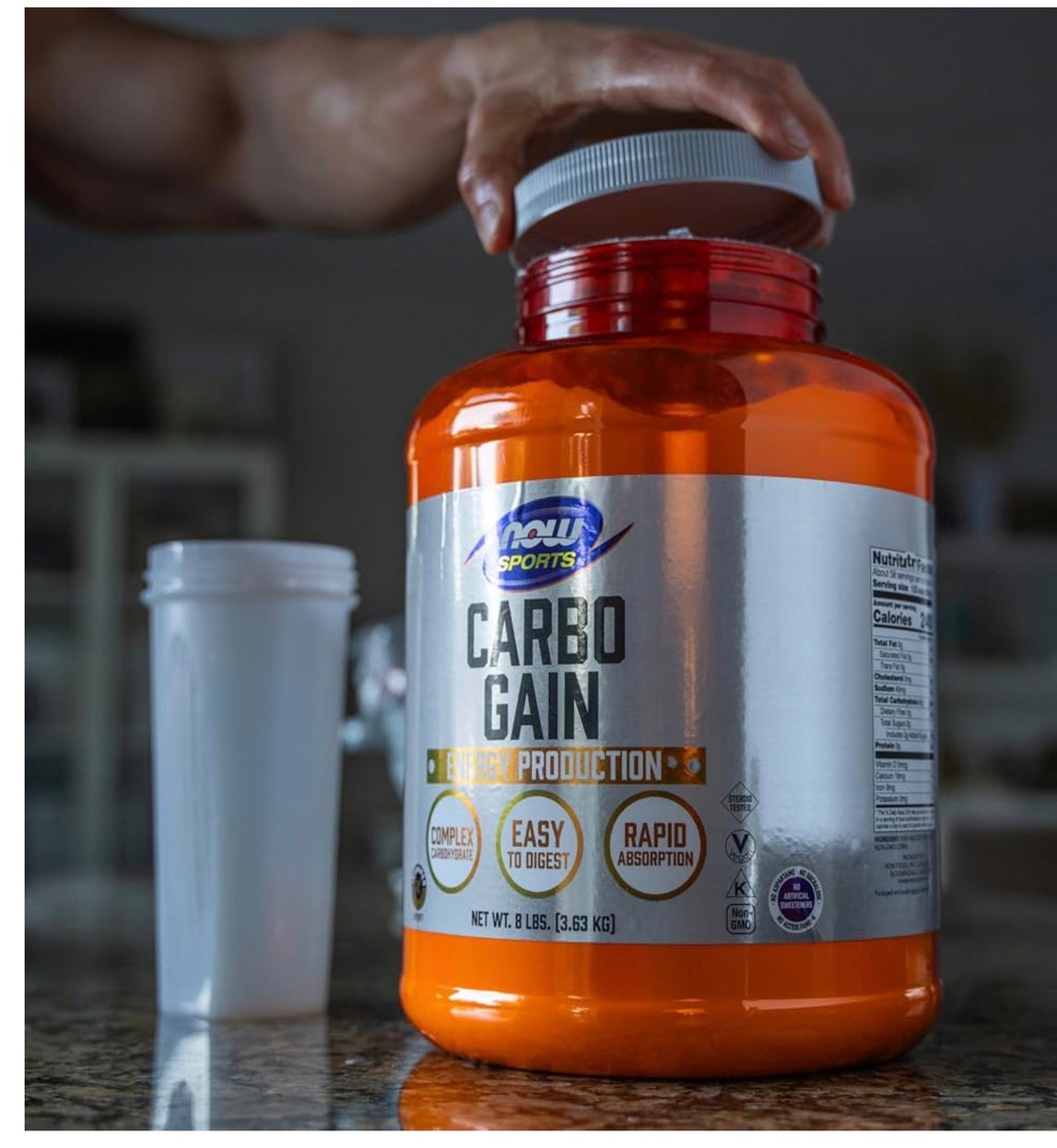 NOW Carbo Gain Powder (Maltodextrin) | Helps You Gain Weight | Provides Quick Energy for Intense Workouts | 3.63kg; Exp 04/2030