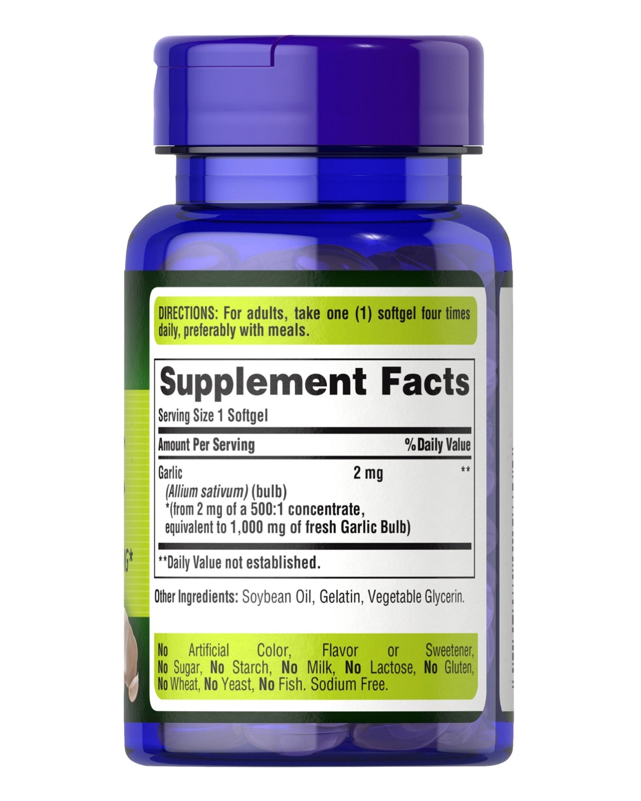 Puritan’s Pride Garlic Oil 1000mg | For Maintenance of Healthy Blood Flow & Promotes Healthy Circulation | 100 Rapid Release Softgels; Exp 02/2029