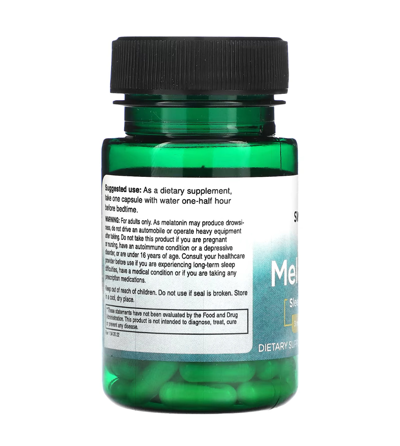 Swanson Melatonin 3mg | Sleep Aid | 60 Capsules; Exp 09/2027