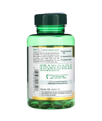 Nature's Bounty Vitamin E 180mg (400iu) Pure dl-Alpha Tocopheryl Acetate | Supports Immune & Antioxidant Health | Anti-Inflammatory | 120 Rapid Release Softgels; Exp 01/2029