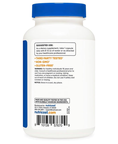 Nutricost Jiaogulan Extract 25,000mg | Southern Ginseng | Stress Support | Vital Energy Adaptogen | 120 Capsules; 08/2028