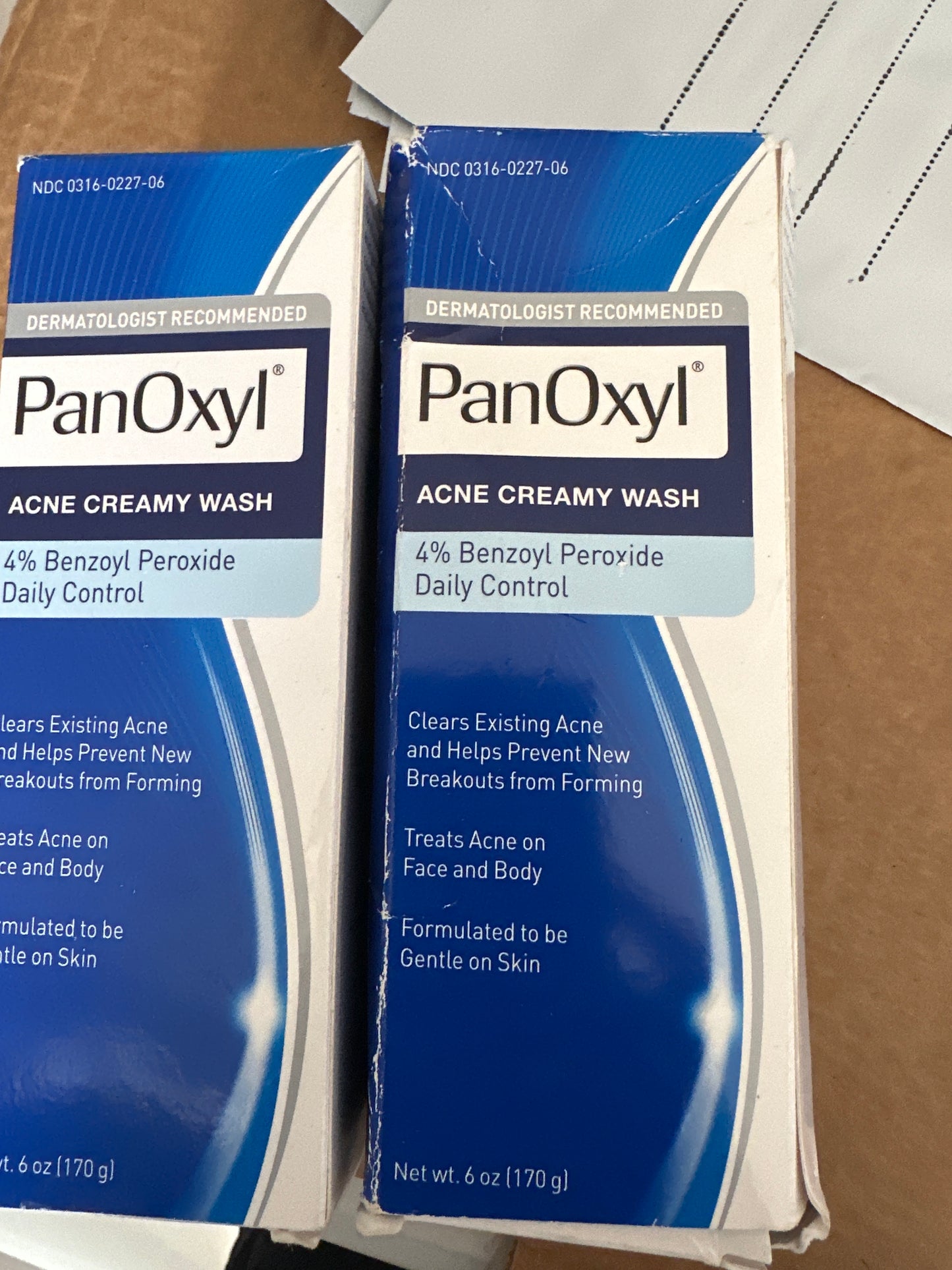 PanOxyl 4% Benzoyl Peroxide Acne Creamy Wash Daily Control | Face & Body | All Skin Types | 6oz/170g; Exp 01/2026-Rough Paperpack-See last picture