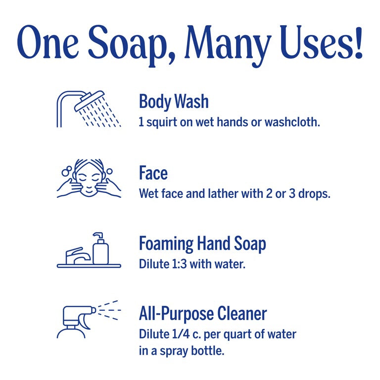 Dr. Bronner's Magic Soap, Peppermint, Pure-Castile Body Wash Liquid Soap | 16oz/473ml