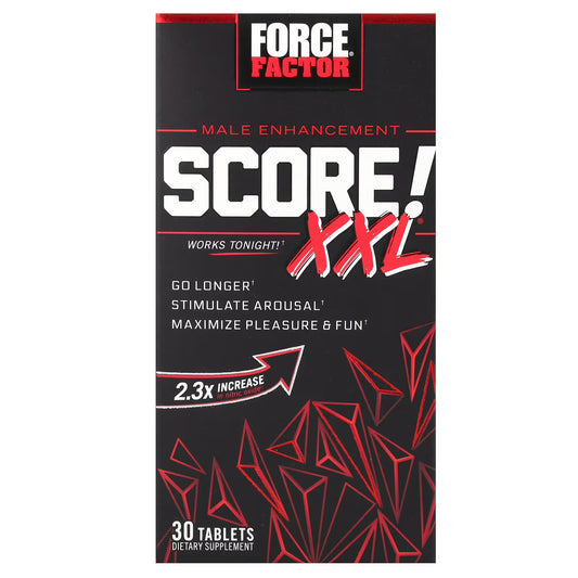 Force Factor Score! XXL Nitric Oxide Booster for Men | L-Citrulline, Horny Goat Weed, Black Maca, & Tribulus Terrestris | Increases Stamina, Energy & Physical Performance | 30 Tablets; Exp 01/2028