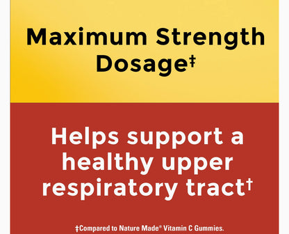 Nature Made Vitamin C 1000mg per Serving | Maximum Strength | Immune Support | 20 Day Supply | Tangerine Flavor 80 Gummies Exp 08/2025