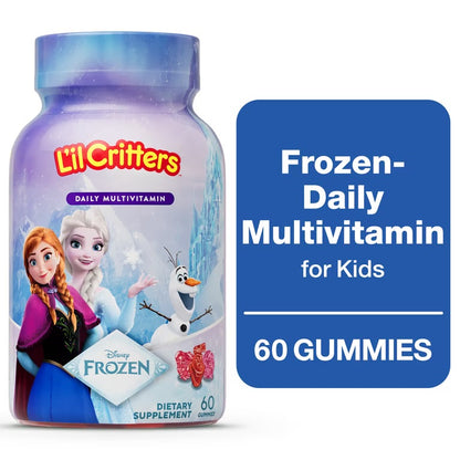 Lil Critters Frozen Daily Children Multivitamin | With 11 Essential Nutrients | For Kids Aged 2 Years & Above | 60 Gummies; Exp 06/2027