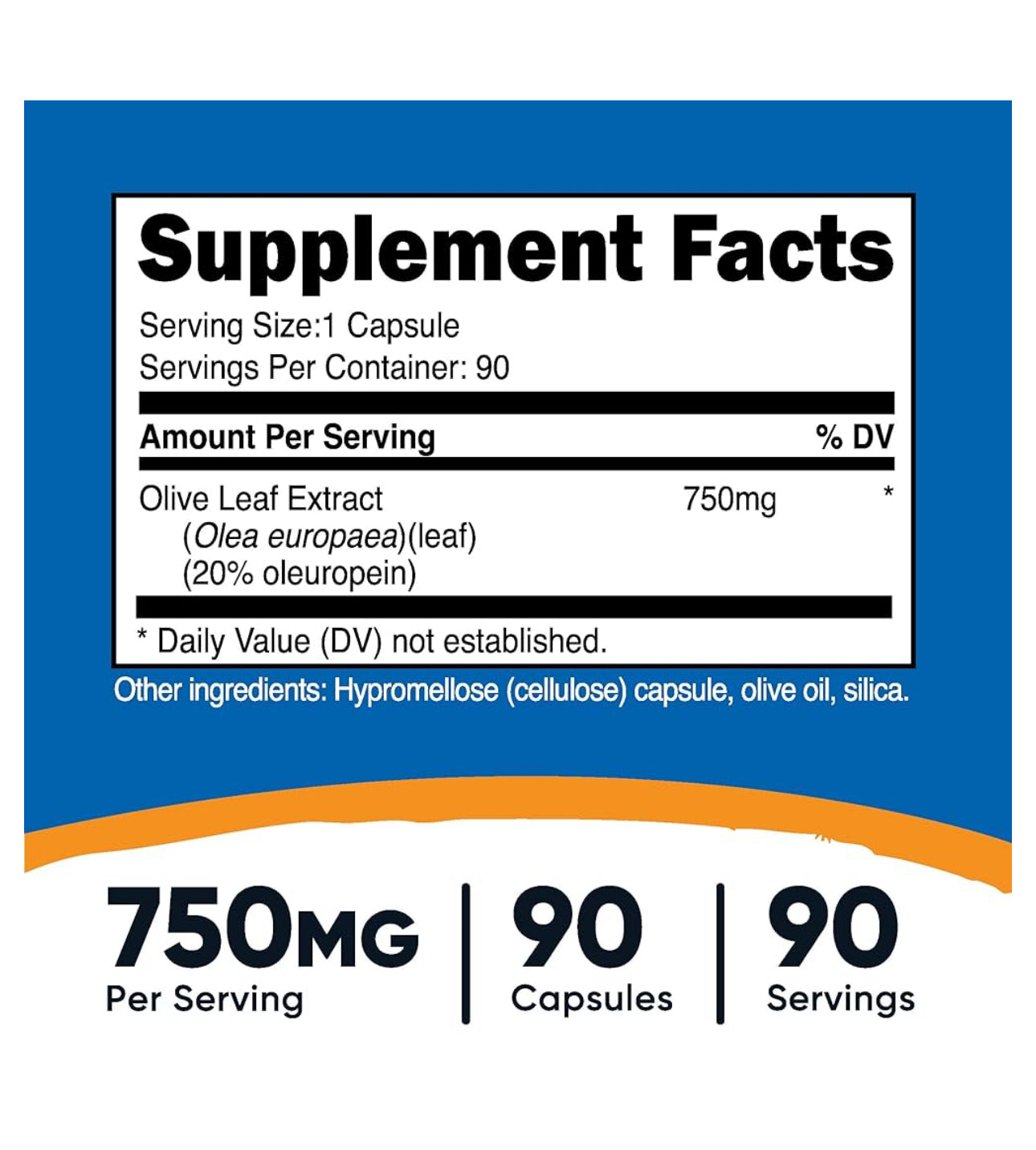 Nutricost Olive Leaf Extract 750 mg | 20% Oleuropein | Boosts Immune System | Supports Healthy Inflammatory Response & cardiovascular health | 90 Capsules; Exp 10/2027