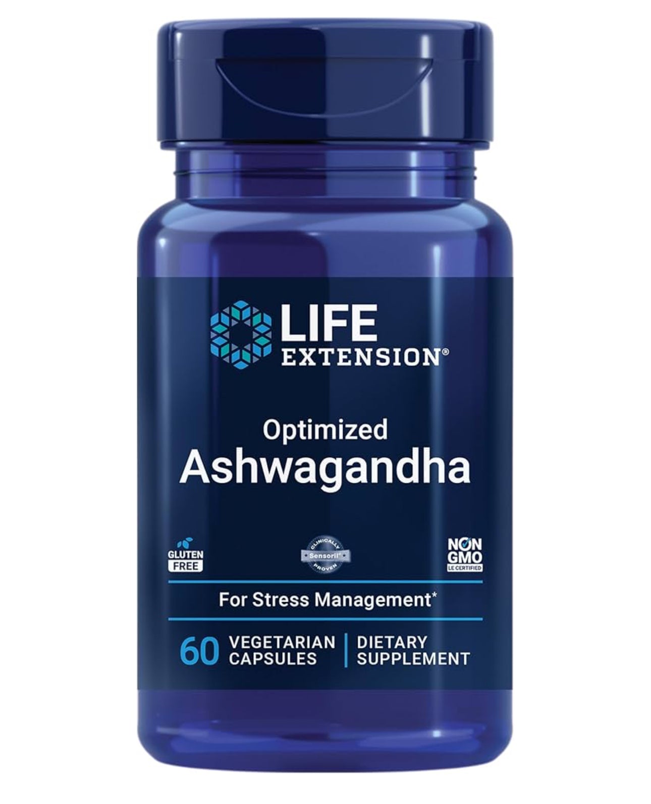 Life Extension Optimized Ashwagandha | Sensoril Ashwagandha Extract | Stress Management Support | Improves Focus, Memory & Mood | 60 Capsules; Exp 06/2027