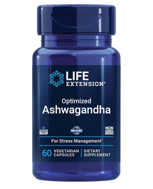 Life Extension Optimized Ashwagandha | Sensoril Ashwagandha Extract | Stress Management Support | Improves Focus, Memory & Mood | 60 Capsules; Exp 06/2027