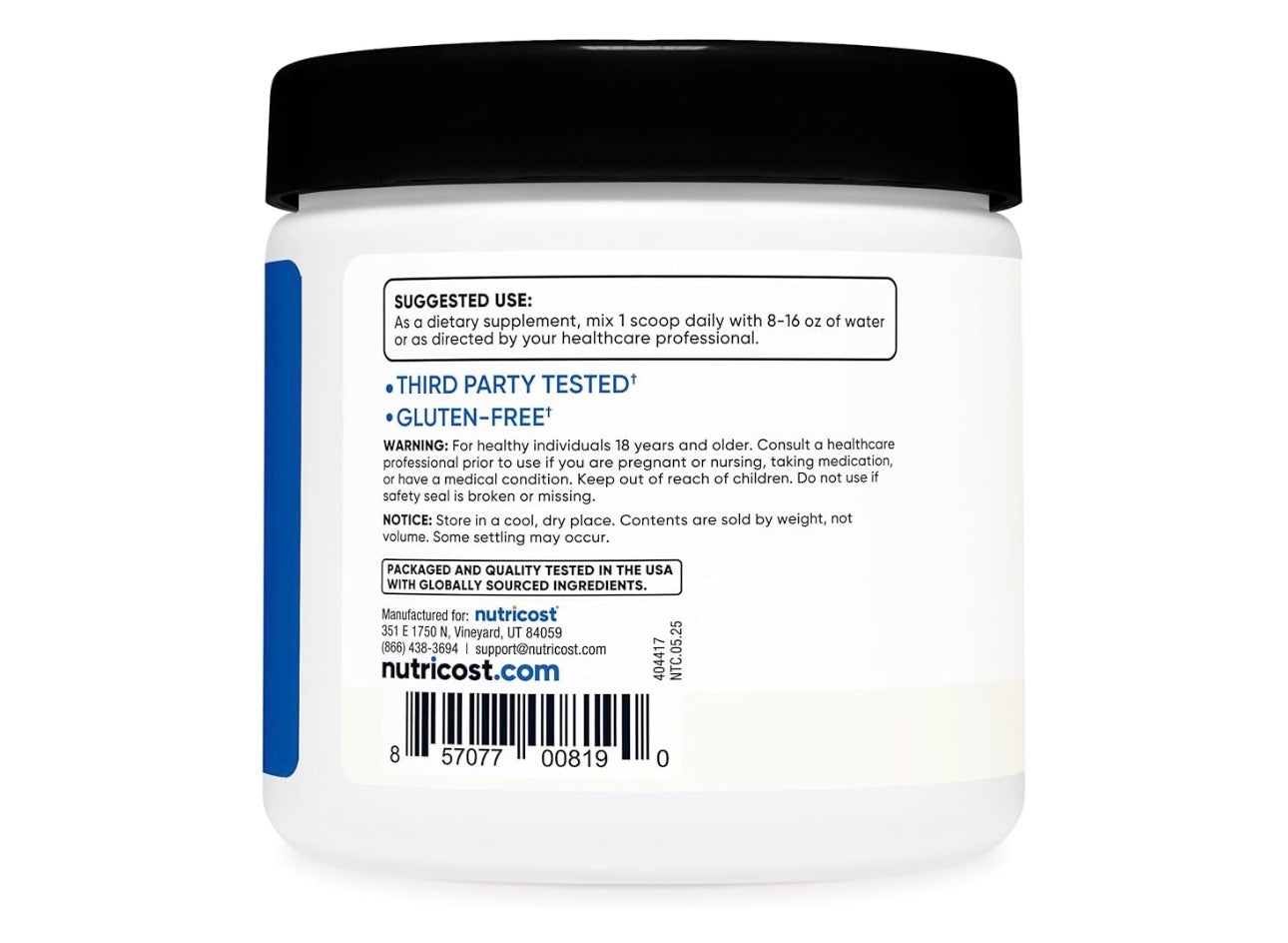 Nutricost BCAA 6000mg 2:1:1 Branched Chain Amino Acids (3000mg of L-Leucine, 1500mg of L-Isoleucine & L-Valine) | Post-Workout | Supports Muscle Recovery | 180 grams; Exp 03/2028