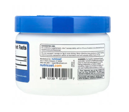 Nutricost Pure Beta Alanine Powder | 3g Per Serving | 60 Day Supply | Pre-Workout Supplement | Aids Lean Mass Gains | Enhances Training Intensity | Delays Muscle Fatigue & Boosts Muscular Endurance | Unflavored ~ 6.4oz/180g, Exp 07/2027