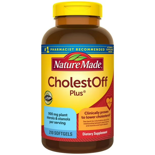 Nature Made CholestOff Plus | Reduces the Absorption of Dietary Cholesterol into the Bloodstream | 210 Softgels; Exp 09/2027