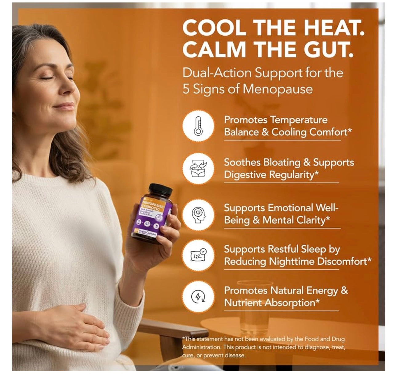Intimate Rose Menopause Synbiotic with Black Cohosh, Dong Quai, Rhubarb Root, Prebiotic & Probiotic 20 Billion CFU | Complete Menopause Support | Helps Ease Hot Flashes, Night Sweats, Restful Sleep | 60 Capsules; Exp❗️ UNCLEAR 10/2027 👉🏽Check last pic