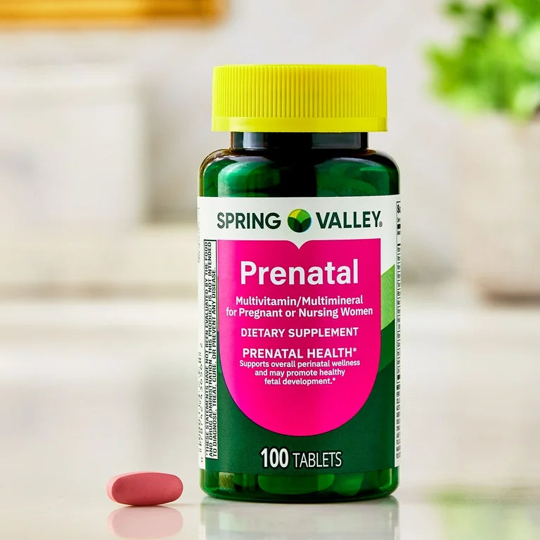 Spring Valley Prenatal Multivitamin/Multimineral | For Pregnant or Nursing Women | Improves Mom’s Health | 100 Tablets Exp 07/2027