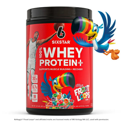 Six Star Elite Series 100% Whey Protein Plus | 30g Protein, 6.7g | Kellogg's Froot Loops Flavor ~ 1.8lbs/821g; Exp Jun/2026