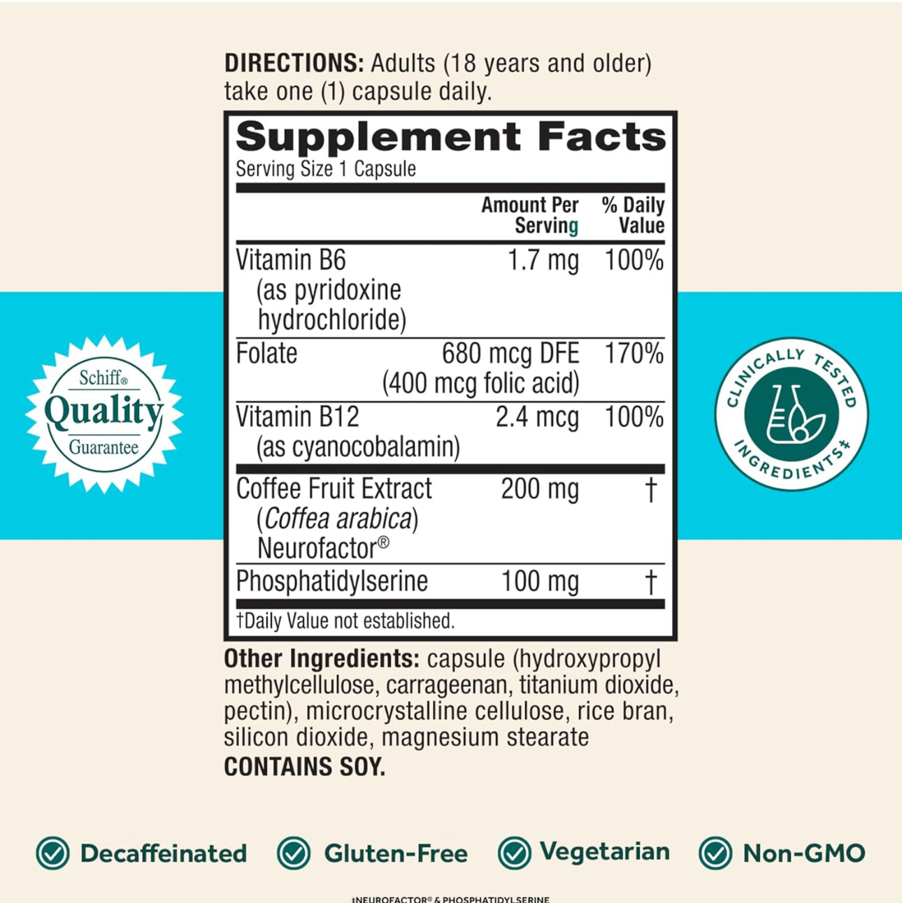 Schiff’s NEURIVA Plus | Brain Supplement for Memory and Focus with Vitamins B6, B12, Phosphatidylserine | Nootropics for Concentration for Mental Clarity, Cognitive Enhancement | 30 Capsules; Exp 07/2026