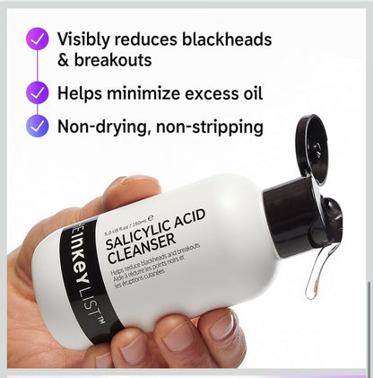 The INKEY List Salicylic Acid Cleanser | Face Wash for Blemishes, Blackheads, Oily Skin and Breakouts | Non-Drying Facial Cleanser Safe for All Skin Types | 150ml; Exp 01/2026