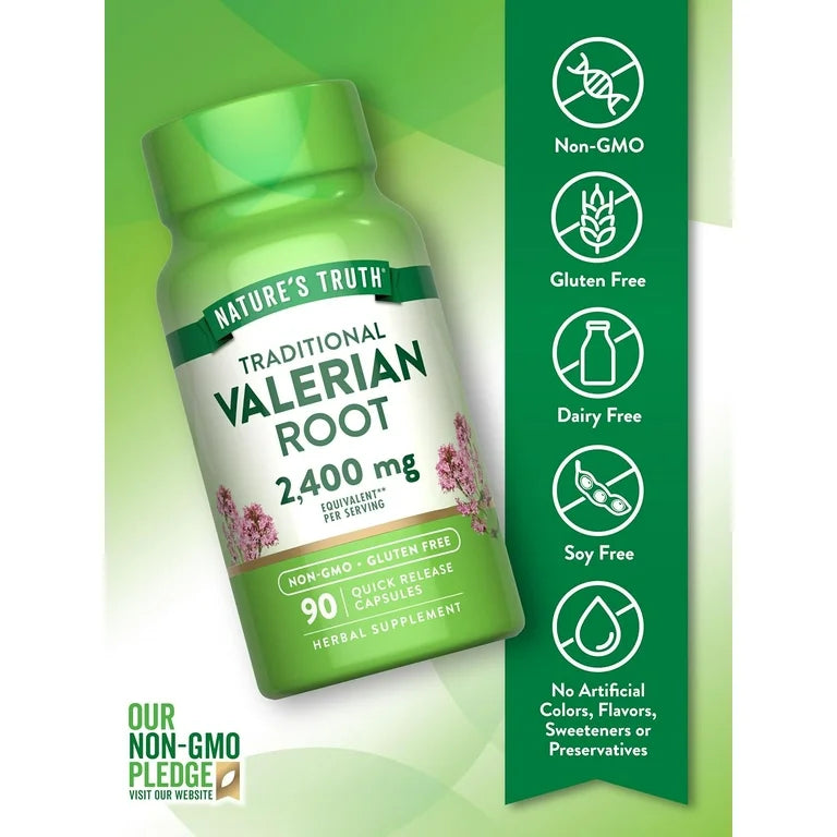 Nature's Truth Valerian Root 2400 mg | Traditionally Used to Support Relaxation and Calmness | 90 Capsules; Exp 05/2027