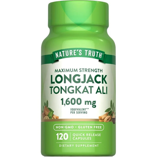 Nature’s Truth Maximum Strength Long Jack Tongkat Ali 1600 mg (per serving) | Concentrated Extract | 120 Quick Release Capsules; Exp 10/2027