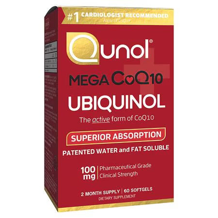 Qunol Mega Ubiquinol 100mg | Superior Absorption | Coenzyme Q10, CoQ-10 | CoQ10 | 60 Softgels; Exp 08/2028 ❗️ROUGH PAPERPACK 👉🏽Check last picture