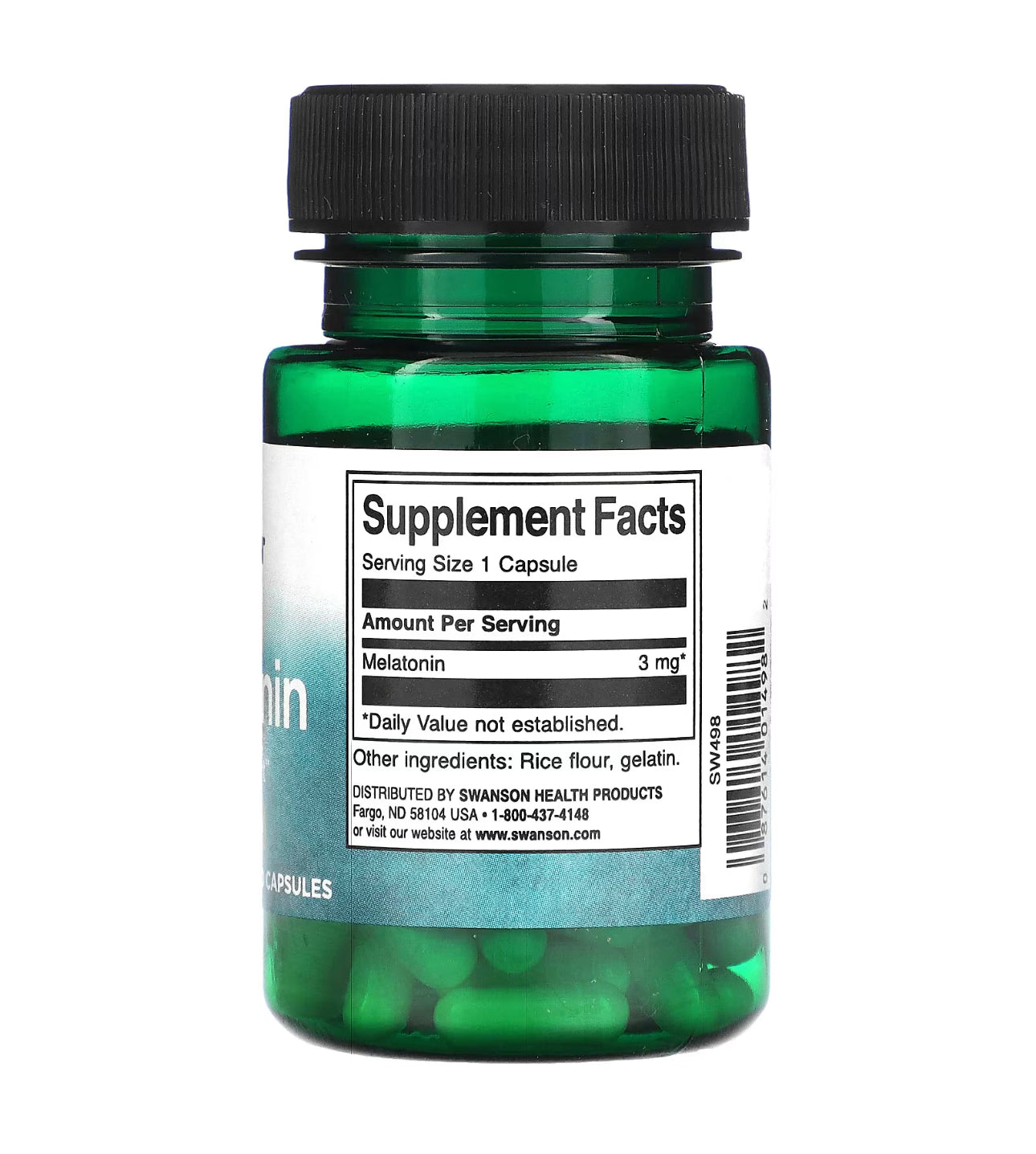 Swanson Melatonin 3mg | Sleep Aid | 60 Capsules; Exp 09/2027