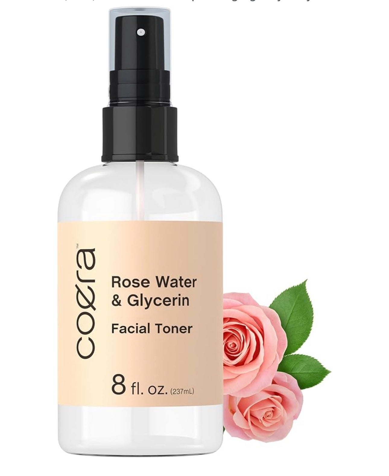 Coera Rose Water & Glycerin Spray for Face  | Facial Toner | Hydrating & Moisturizing for Skin and Hair | Free of Parabens, SLS & Preservatives | 237ml