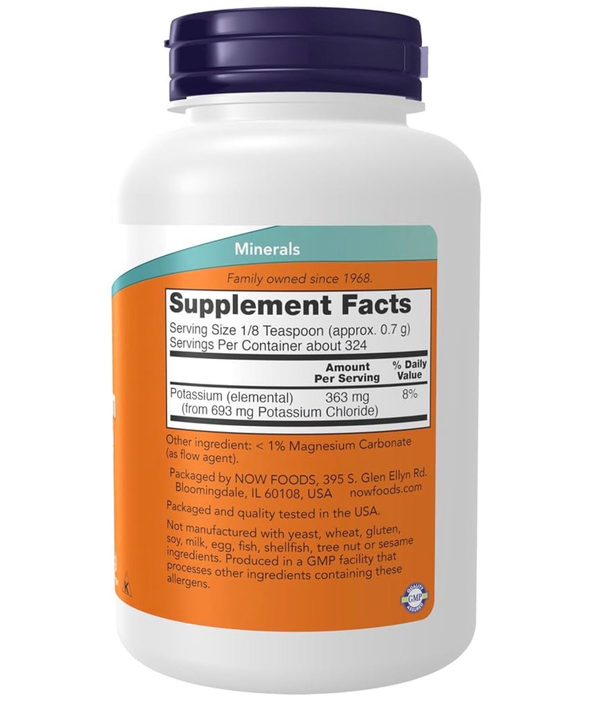 NOW Potassium Chloride Powder | 324 Servings | Supports Muscle Contraction, Nerve Function & Electrolyte Balance | 8oz/227g; Exp 04/2031