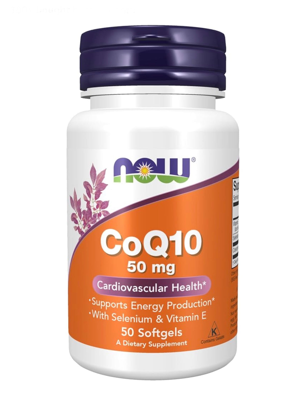 NOW CoQ10 50mg with Selenium & Vitamin E | Supports Energy Production | 50 Softgels; Exp 01/2030