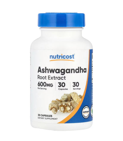 Nutricost Ashwagandha Root Extract 600mg | Sleep, Mood & Stress Support | 30 Capsules Exp 08/2027