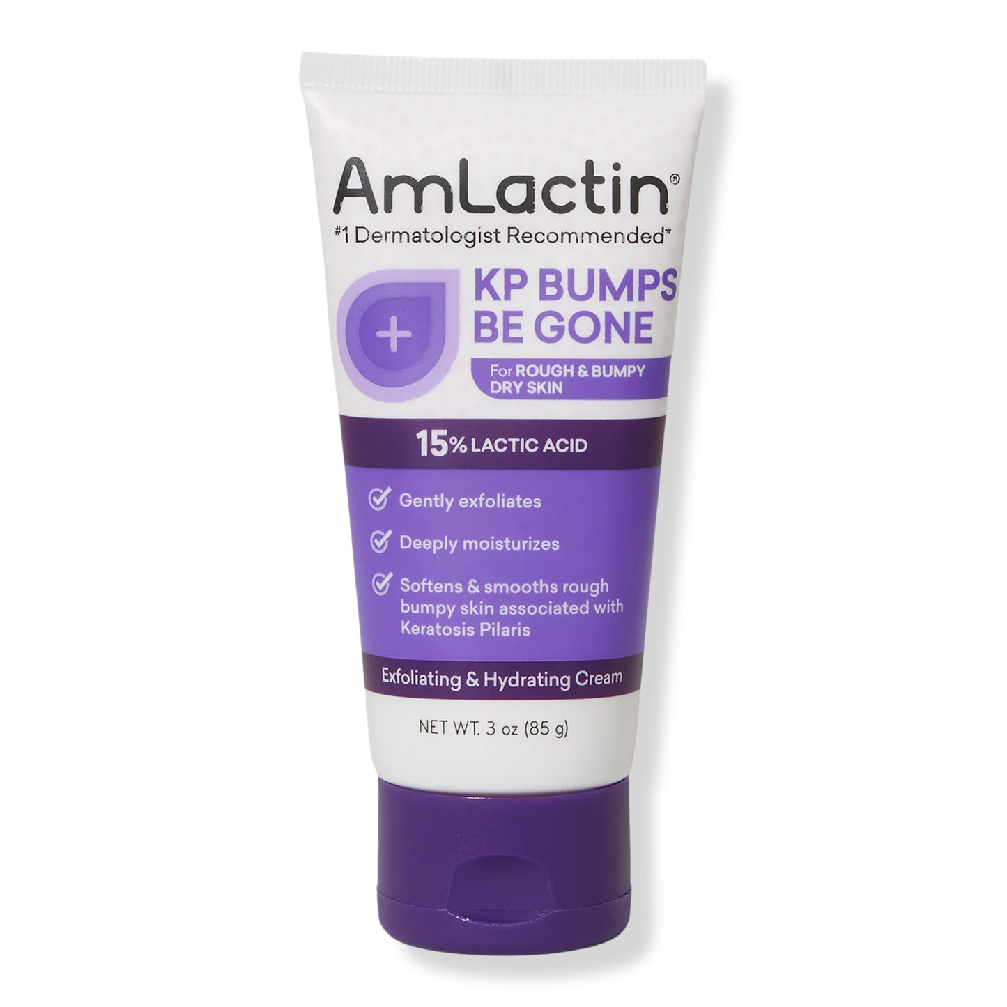 AmLactin KP Bumps Be Gone | Keratosis Pilaris Moisturizing Cream with 15% Lactic Acid | Exfoliator and Moisturizer for Dry, Rough and Bumpy Skin | 3oz/85g