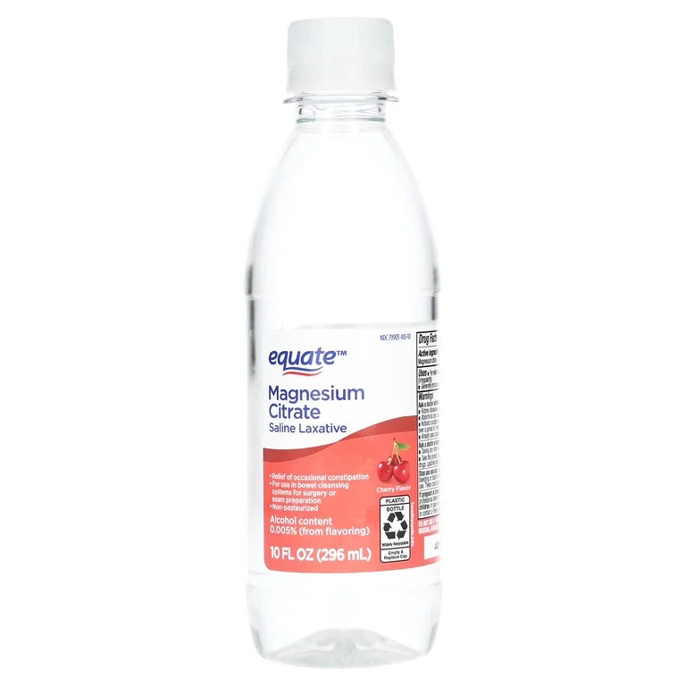 Equate Magnesium Citrate Saline Laxative | Relieves of Occasional Constipation | Cherry Flavor ~ 10oz/296ml; Exp 05/2029