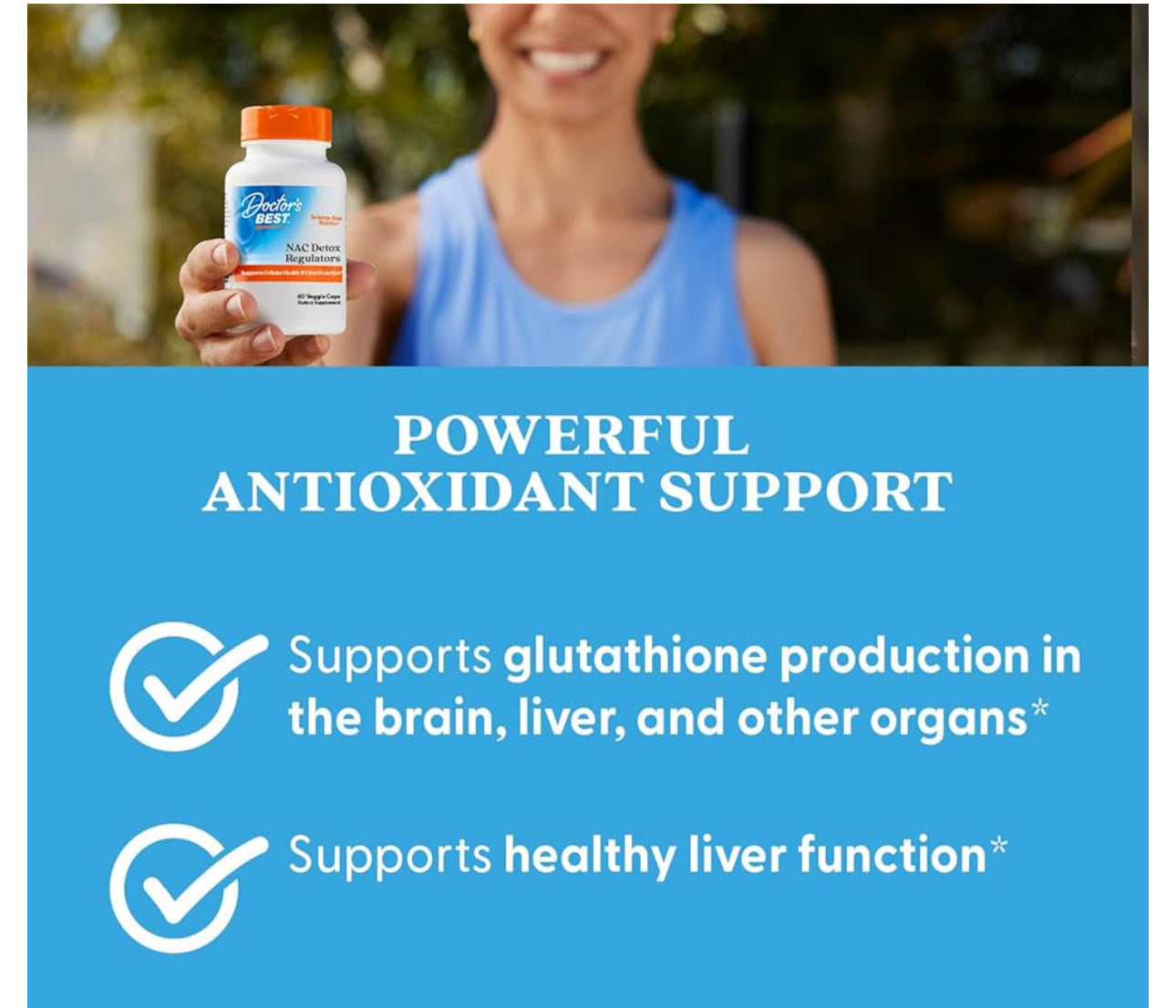 Doctor’s Best N-Acetyl Cysteine (NAC) with Selenium & Molybdenum | Supports Cellular Health & Healthy Liver Function | Boosts Glutathione Production | 60 Capsules;  Exp 08/2027