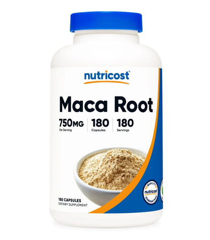 Nutricost Maca Root 750 mg | Sexual & Reproductive Health | 180 Capsules; Exp❗️UNCLEAR 03/2028 👉🏽See last picture