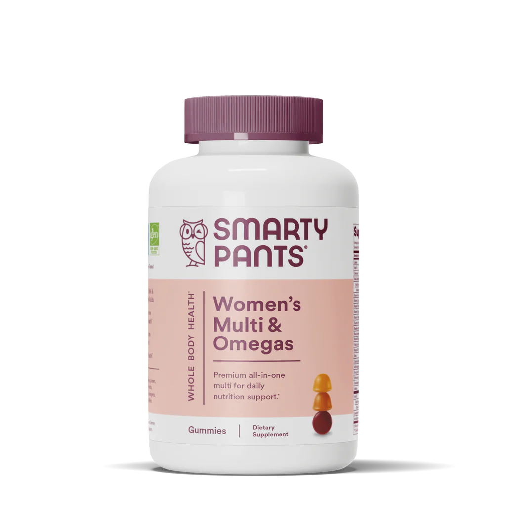 SmartyPants Women's Multivitamin Gummies: Omega 3 Fish Oil (EPA/DHA), Methylfolate, CoQ10, Vitamin D3, C, Vitamin B12, B6, A, K & Zinc, Inositol | 120 Gummies Exp Jun/2025