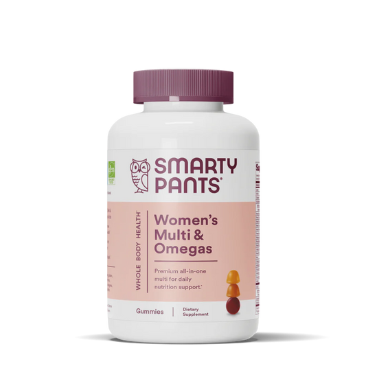 SmartyPants Women's Multivitamin Gummies: Omega 3 Fish Oil (EPA/DHA), Methylfolate, CoQ10, Vitamin D3, C, Vitamin B12, B6, A, K & Zinc, Inositol | 120 Gummies Exp Jun/2025