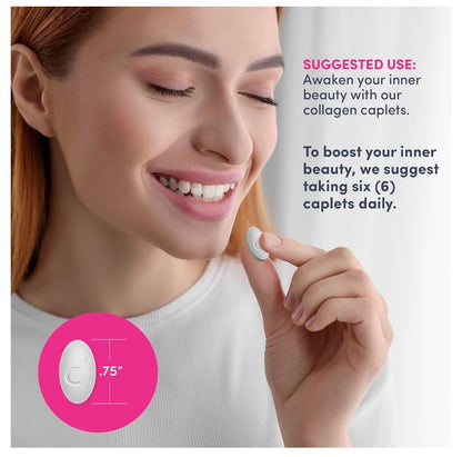 NeoCell Grassfed Collagen Bio-Peptides + Vitamin C + Biotin | Formerly Super Collagen | For Glowing Skin | 180 Caplets; Exp 11/2028 (New Look)