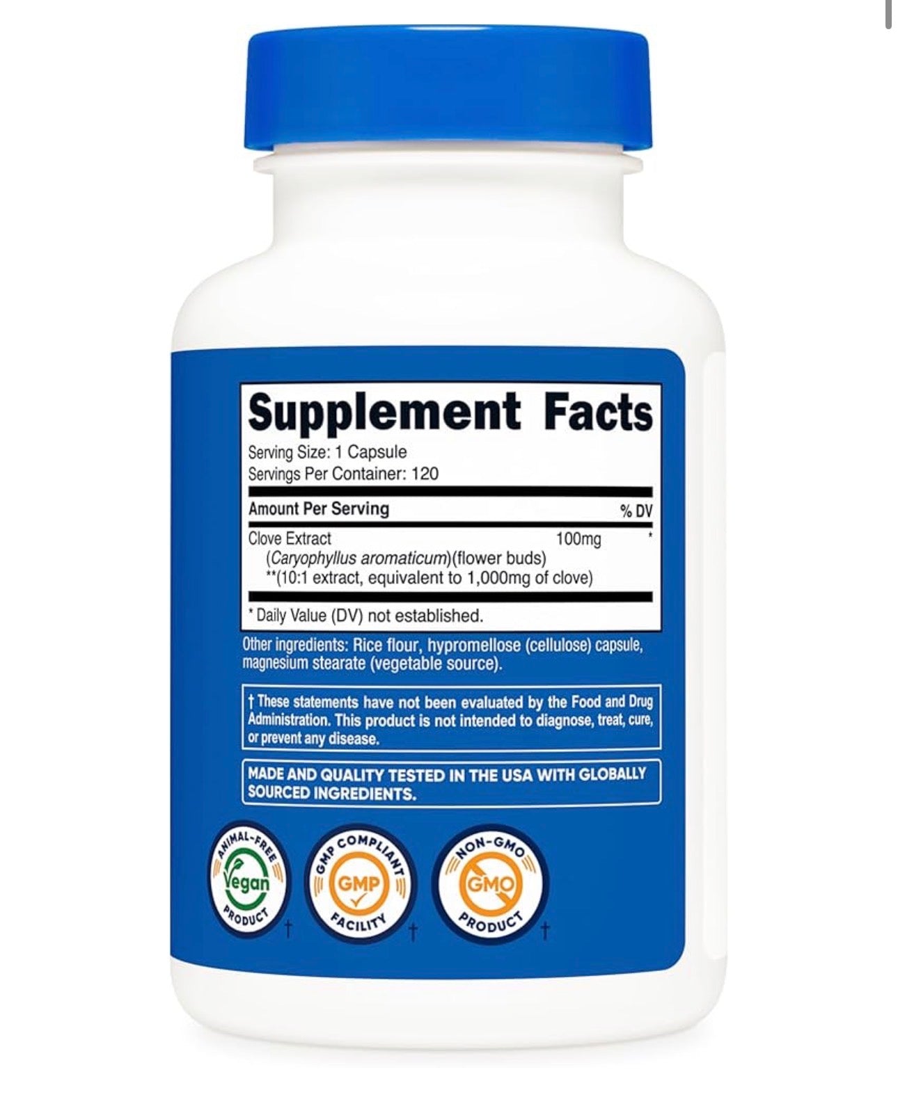 Nutricost Clove 1,000mg | Supports Digestive Health & Provides Antioxidant Protection | 120 Capsules; Exp 10/2028
