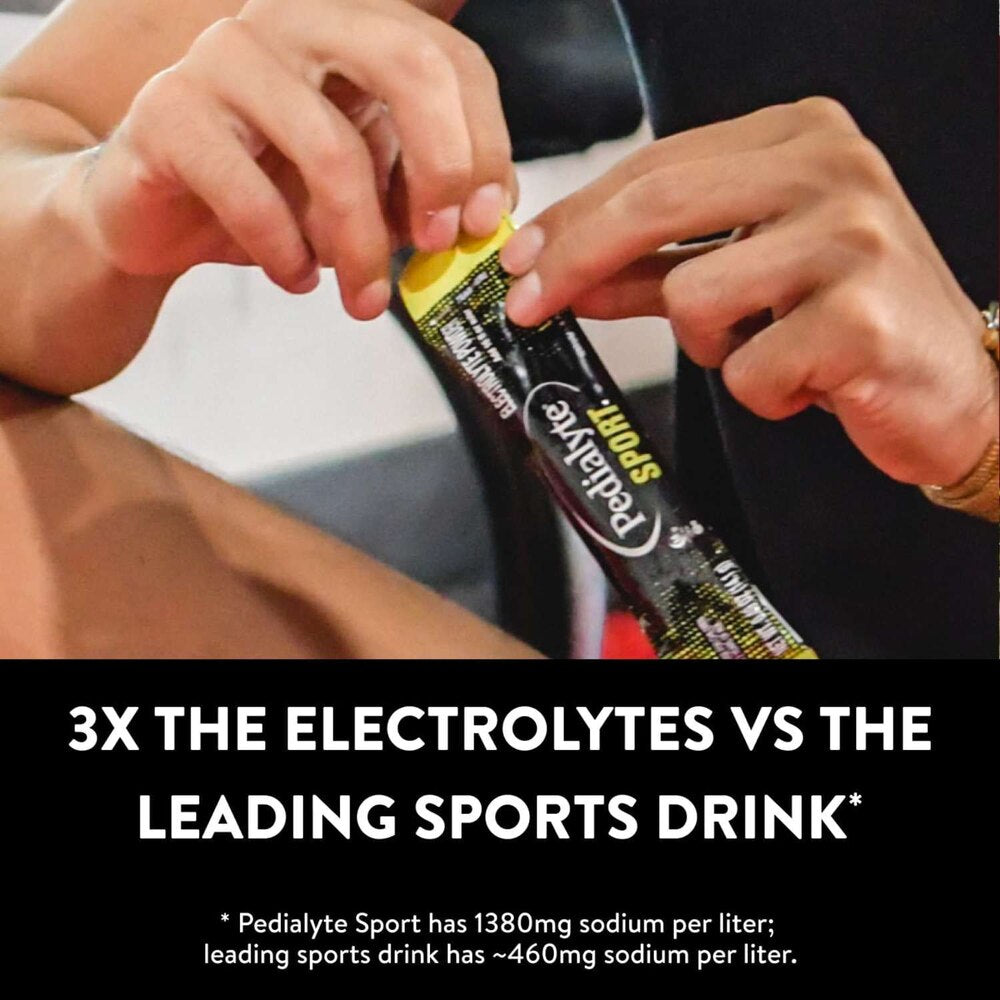 Pedialyte Sport Electrolyte Powder | 5 Key Electrolytes for Fast Hydration & Muscle Support | Lemon Lime Flavor~6 Packets; Exp 08/2025