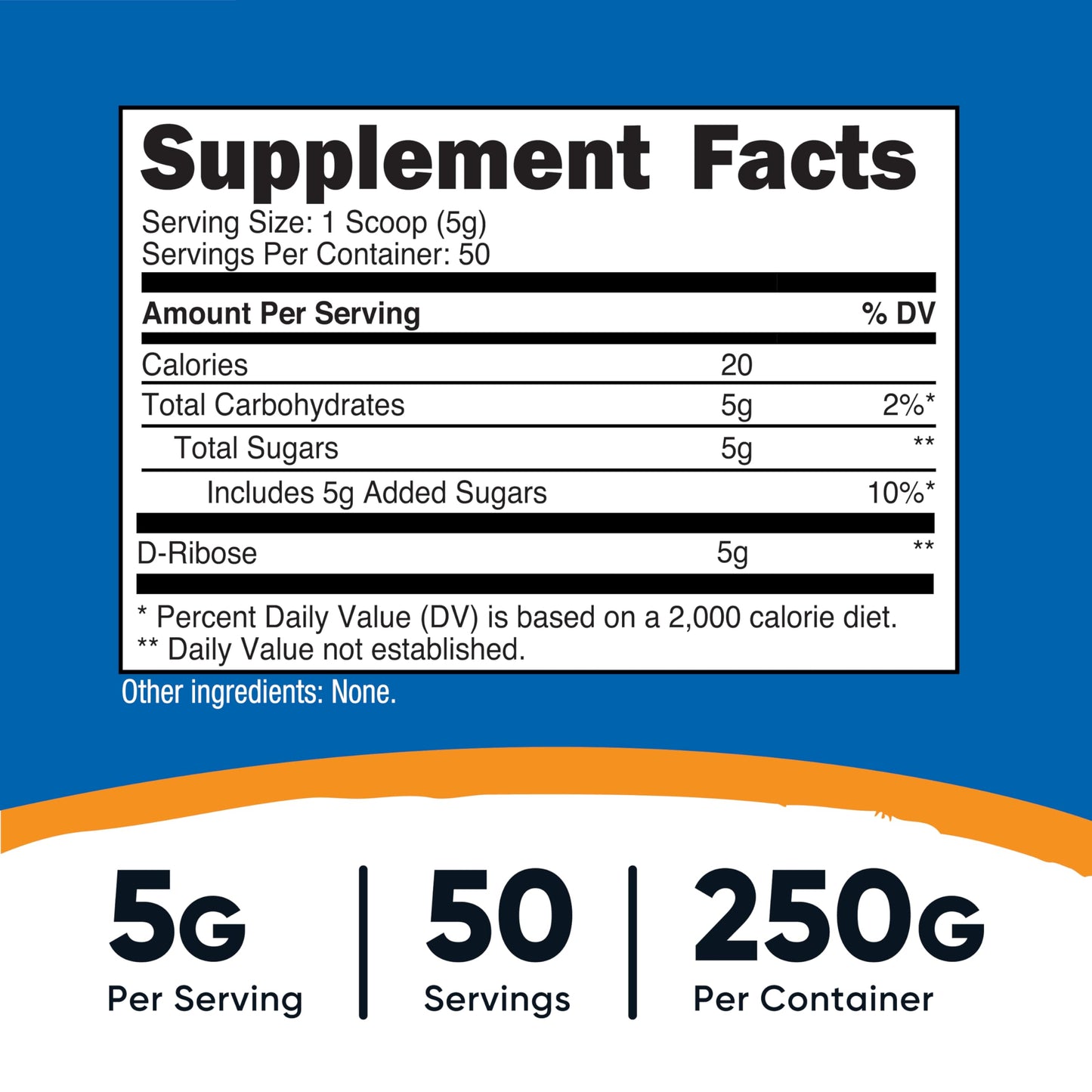 Nutricost's Pure D-Ribose Powder | Supports Energy Production in Your Heart & Muscle | Promotes Muscle Recovery after Exercise | 250g; Exp 03/2028