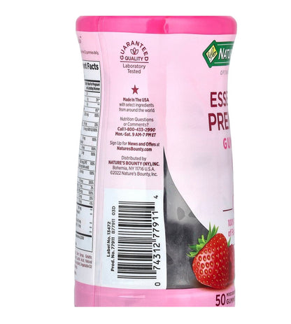 Nature's Bounty Optimal Solutions Essential Prenatal Gummies Mixed Berry Flavor | 50 Gummies; Exp 04/2027