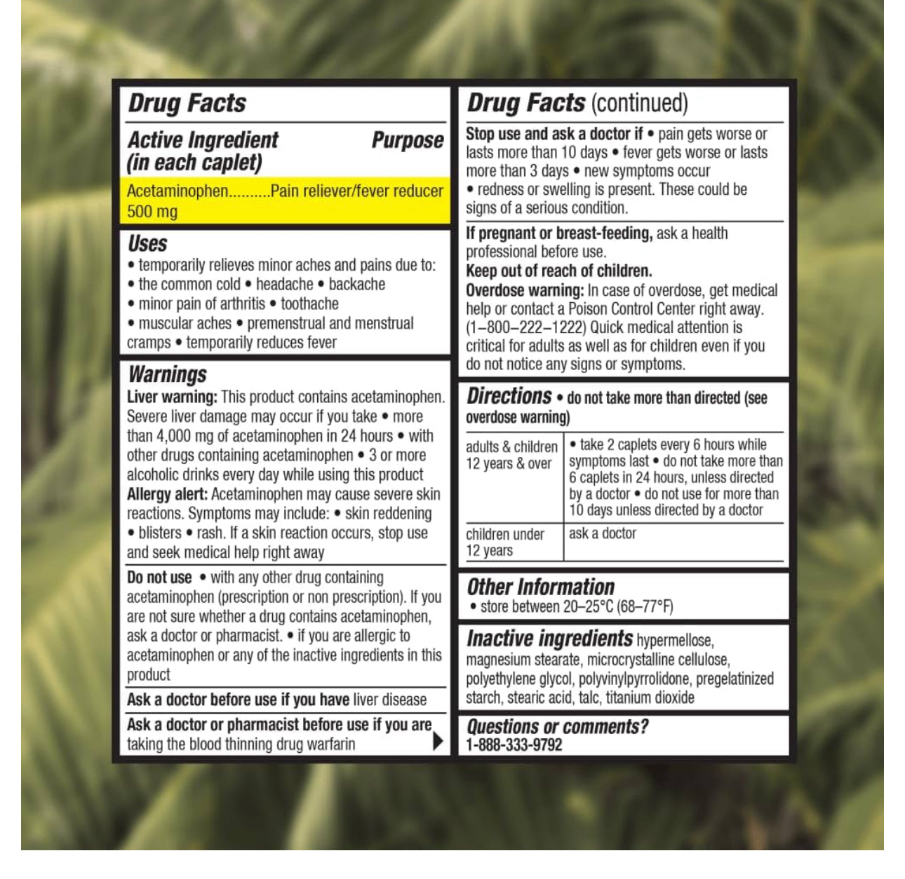 Cabinet 500mg Acetaminophen | Compares to Extra Strength Tylenol | Headache Relief, Toothaches, Sore Throat, and Fever Reducer | 120 Tablets; Exp 11/2025