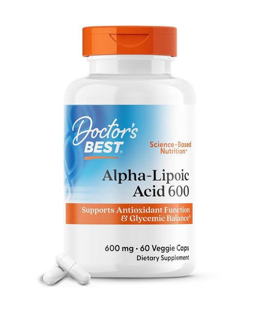 Doctor's Best Alpha-Lipoic Acid 600 | Supports Antioxidant Function & Glycemic Balance | Helps Regenerate Antioxidants | 60 Capsules; Exp 01/2027