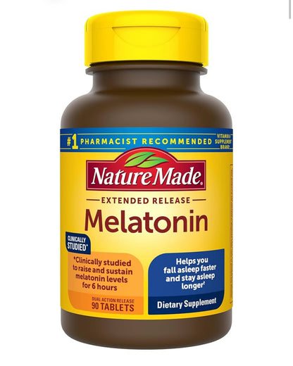 Nature Made Melatonin 4mg Extended Release | 90 Day Supply | 100% Drug Free Sleep Aid | 90 Tablets; Exp 04/2026