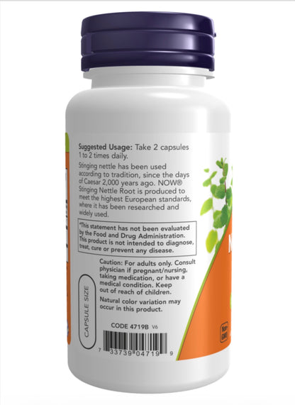 NOW Stinging Nettle Root Extract 250 mg | Urtica dioica | Supports Prostate Health | 90 Capsules; Exp 05/2029