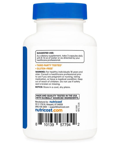 Nutricost Proteolytic Enzymes | Blend of 6 Digestive Enzymes - Protease, Amylase, Bromelain, Papain, Serratiopeptidase & Lipase | Speeds of Protein Digestion & Overall Digestive Health | 90 Capsules; Exp 03/2029