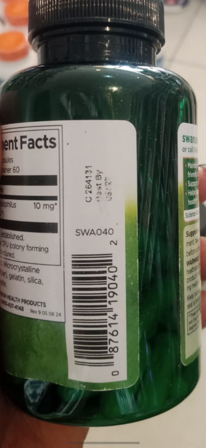 Swanson Probiotics for Daily Wellness | Lactobacillus Acidophilus | 2 Billion CFU per Serving | 120 Capsules; Exp❗️UNCLEAR 06/2027👉🏽Check Last Picture