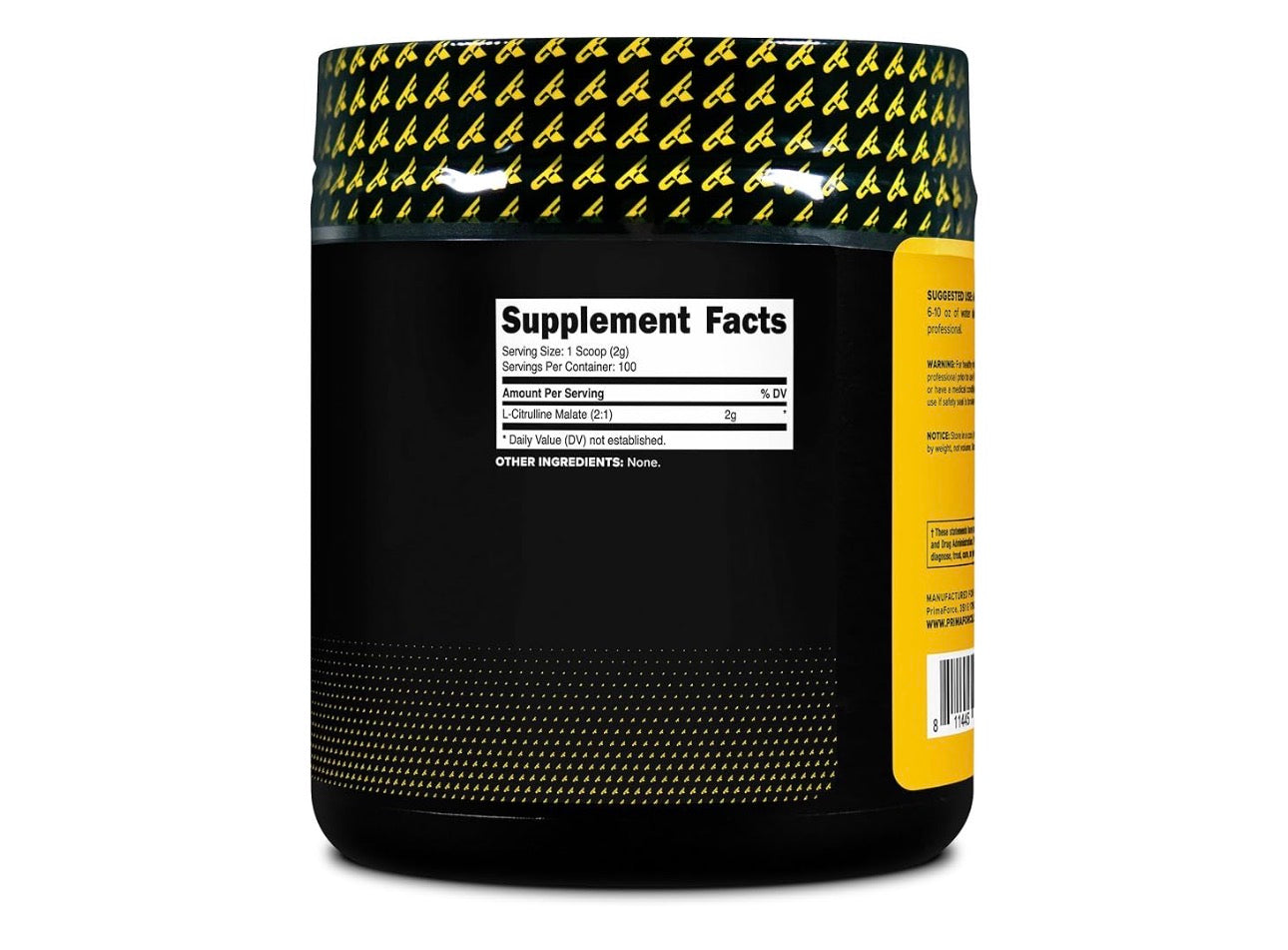 PrimaForce Pure L-Citrulline Malate 2g Powder | 100 Servings | Supports Protein Metabolism | Healthy Immune System Function | 7.1oz (200g); Exp 10/2028